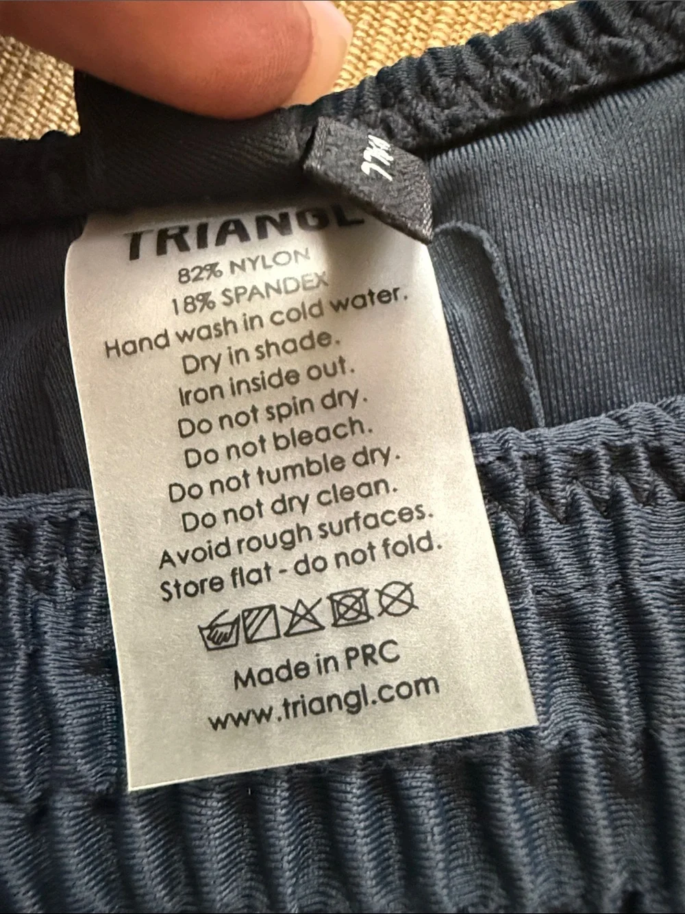 triangl swimwear Navy Smocked Textured Bikini Set